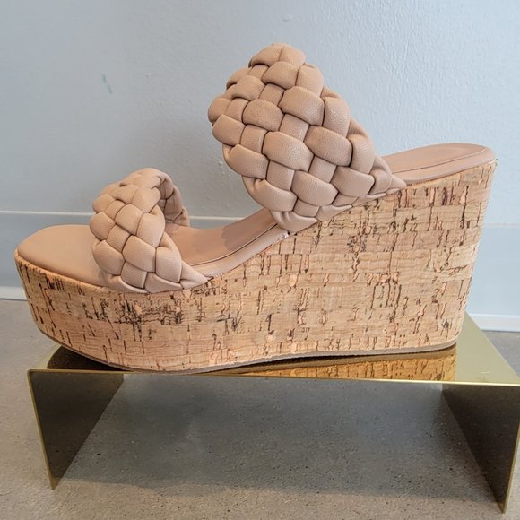 ShuShop Nude Braided Platform Sandals - Picture 2 of 4